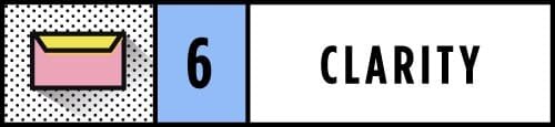 Line Illustrated section header that reads 6 Clarity