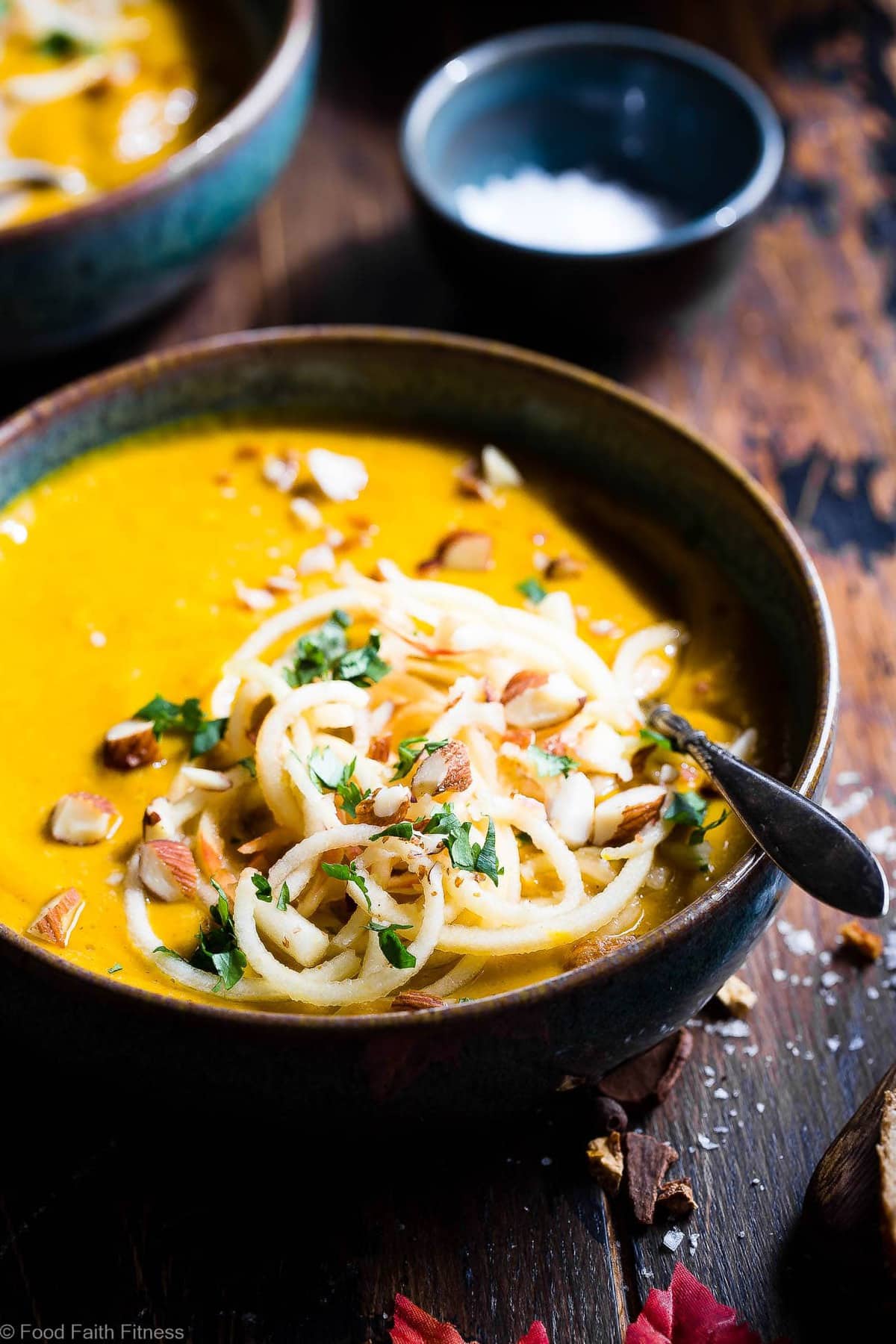 Slow Cooker Creamy Fall Vegan Sweet Potato Soup - this healthy sweet potato soup is made in the slow cooker for an EASY weeknight dinner that is loaded with spicy-sweet, cozy flavor! Gluten free, paleo and SO creamy and delicious! | #Foodfaithfitness | #Paleo #Glutenfree #Vegan #Dairyfree #slowcooker Slow Cooker Creamy Fall Vegan Sweet Potato Soup - this easy sweet potato soup is made in the slow cooker for an EASY weeknight dinner that is loaded with spicy-sweet, cozy flavor! Gluten free, paleo and SO creamy and delicious! | #Foodfaithfitness | #Paleo #Glutenfree #Vegan #Dairyfree #slowcooker
