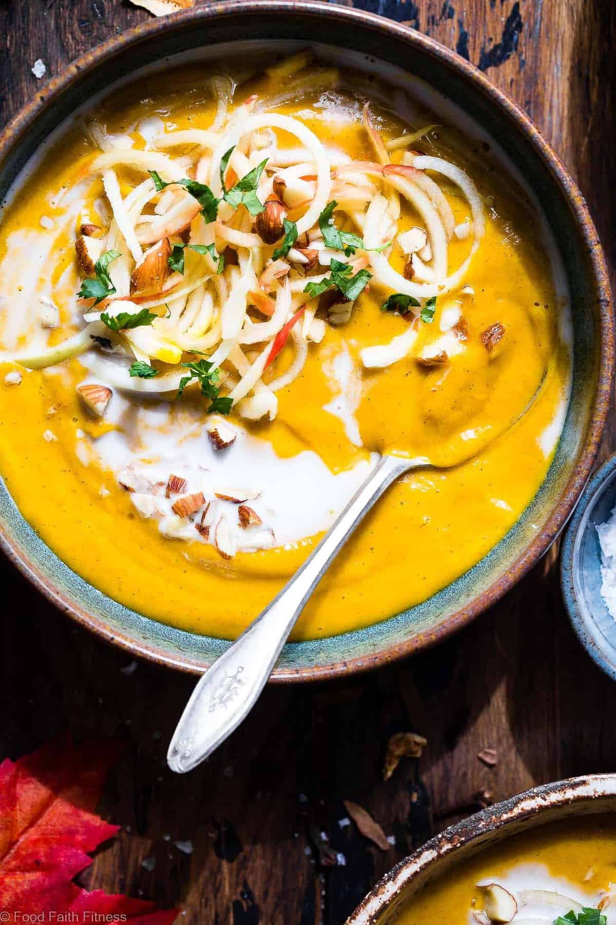 Slow Cooker Creamy Fall Vegan Sweet Potato Soup - this healthy sweet potato soup is made in the slow cooker for an EASY weeknight dinner that is loaded with spicy-sweet, cozy flavor! Gluten free, paleo and SO creamy and delicious! | #Foodfaithfitness | #Paleo #Glutenfree #Vegan #Dairyfree #slowcooker Slow Cooker Creamy Fall Vegan Sweet Potato Soup - this healthy sweet potato soup is made in the slow cooker for an EASY weeknight dinner that is loaded with spicy-sweet, cozy flavor! Gluten free, paleo and SO creamy and delicious! | #Foodfaithfitness | #Paleo #Glutenfree #Vegan #Dairyfree #slowcooker