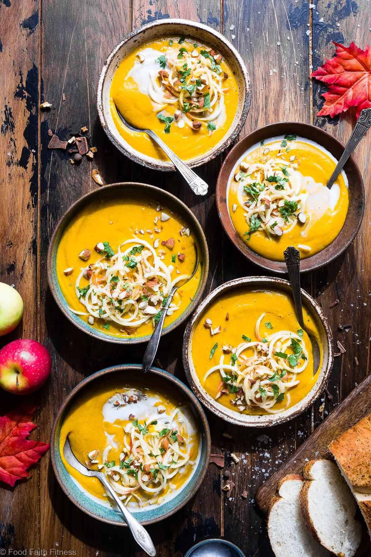 Slow Cooker Creamy Fall Vegan Sweet Potato Soup - this healthy sweet potato soup is made in the slow cooker for an EASY weeknight dinner that is loaded with spicy-sweet, cozy flavor! Gluten free, paleo and SO creamy and delicious! | #Foodfaithfitness | #Paleo #Glutenfree #Vegan #Dairyfree #slowcooker Slow Cooker Creamy Fall Vegan Sweet Potato Soup - this healthy sweet potato soup is made in the slow cooker for an EASY weeknight dinner that is loaded with spicy-sweet, cozy flavor! Gluten free, paleo and SO creamy and delicious! | #Foodfaithfitness | #Paleo #Glutenfree #Vegan #Dairyfree #slowcooker