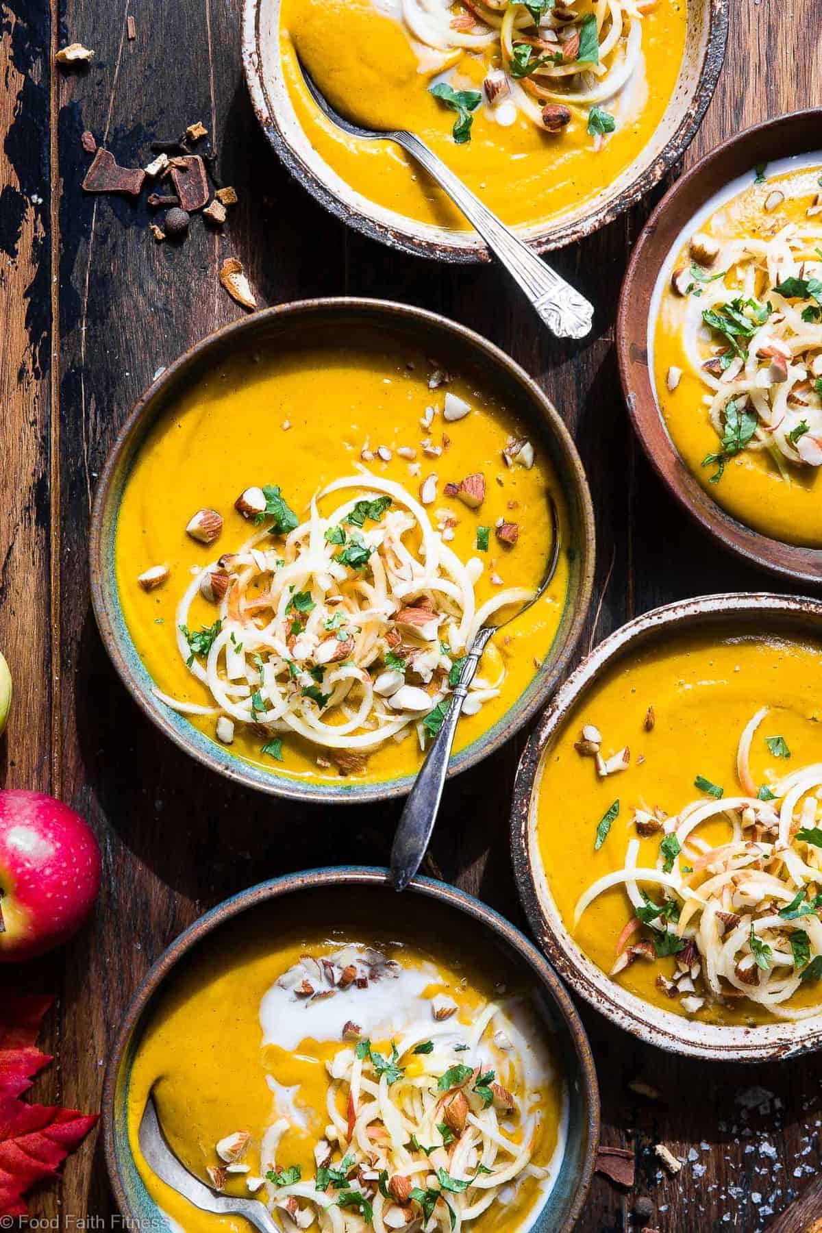 Slow Cooker Creamy Fall Vegan Sweet Potato Soup - this healthy sweet potato soup is made in the slow cooker for an EASY weeknight dinner that is loaded with spicy-sweet, cozy flavor! Gluten free, paleo and SO creamy and delicious! | #Foodfaithfitness | #Paleo #Glutenfree #Vegan #Dairyfree #slowcooker Slow Cooker Creamy Fall Vegan Sweet Potato Soup - this healthy sweet potato soup is made in the slow cooker for an EASY weeknight dinner that is loaded with spicy-sweet, cozy flavor! Gluten free, paleo and SO creamy and delicious! | #Foodfaithfitness | #Paleo #Glutenfree #Vegan #Dairyfree #slowcooker